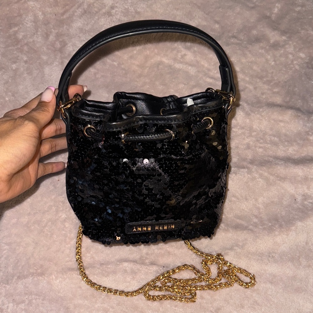 Anne Klein Sequin Mini Bucket Bag